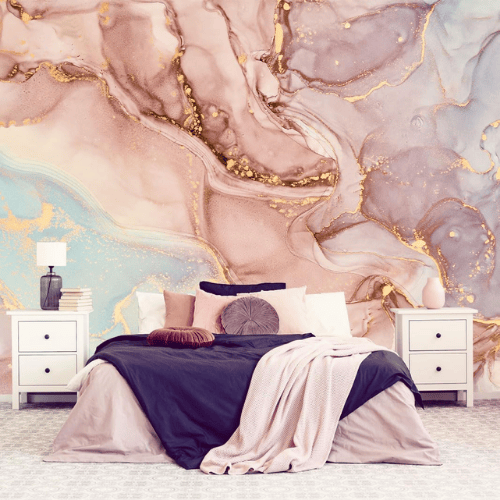Abstract Pink Marble Wall Mural