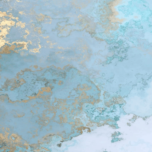Abstract Blue & Gold Marble Wall Mural