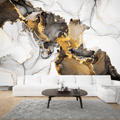 Abstract Black & Gold Marble Wall Mural