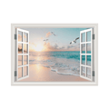 Fake Window Summer Mountain & Lake Scenery Wall Mural