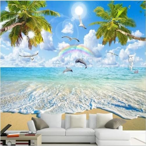 Vibee House Tropical Coconut Tree & Sea View Wall Mural