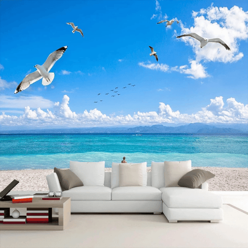 Vibee House Tropical Coconut Tree & Sea View Wall Mural